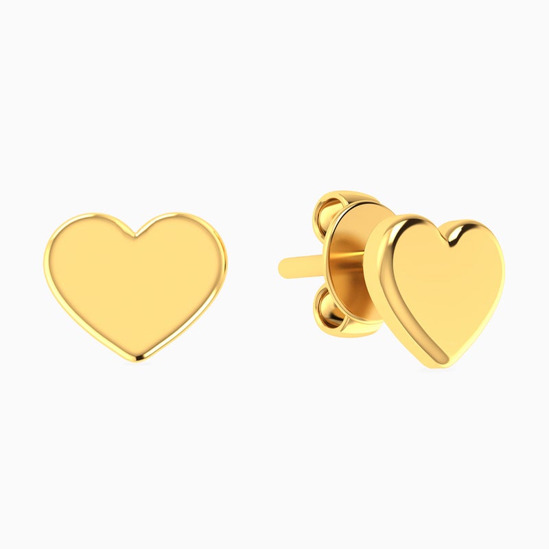 Miss L' by L'azurde Heart Stud Earrings in 18K Gold - Image 1